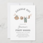 Zadel kleine cowboy eerste rodeo verjaardag op kaart (Voorkant)