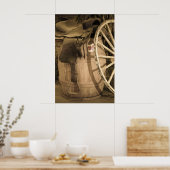 Zadel, loop en wagenwiel poster (Keuken)