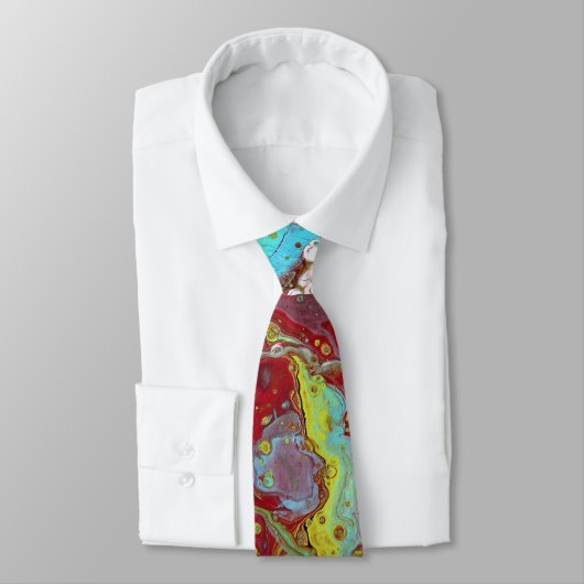 Zadel omhoog 1 uniek blauw rood Abstract Stropdas (Gebonden)