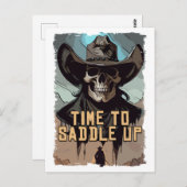 Zadel omhoog Cowboy Gezegde Wild West Illustration Briefkaart (Voorkant / Achterkant)