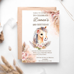 Zadel op paard cowgirl paarden pony verjaardagsfee kaart