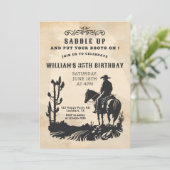 Zadel Op, Westerse Feest, Cowboy Verjaardag Kaart (Staand voorkant)