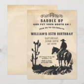 Zadel Op, Westerse Feest, Cowboy Verjaardag Kaart (Voorkant / Achterkant)