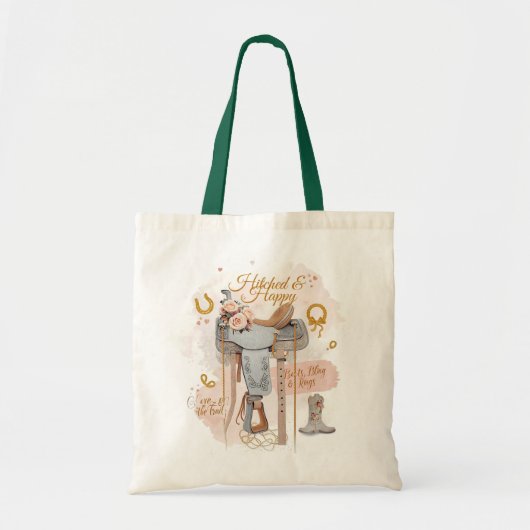 Zadel & Sprankel – Westerse Huwelijks Kunstwerk On Tote Bag (Voorkant)