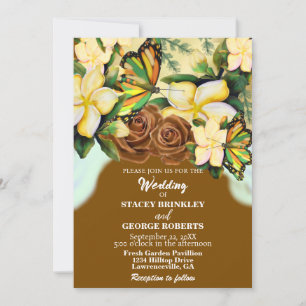 Zadelbruin Boho-Wildflower Floral Wedding Kaart