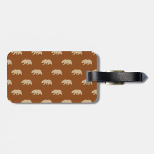 Zadelbruin en Tan Grizzly Beer Pattern Bagagelabel