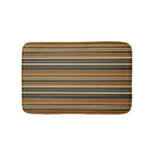Zadelbruin en zwart gestreept patroon badmat