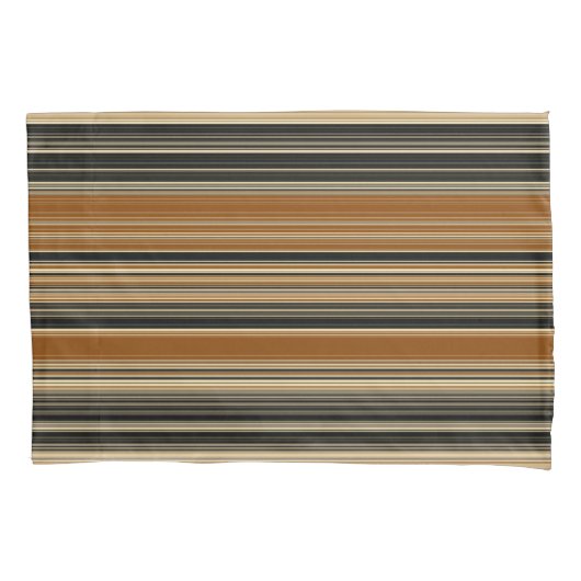 Zadelbruin en zwart gestreept patroon kussensloop (Voorkant)