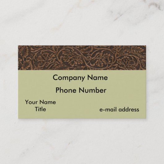 zadelleder visitekaartje (Voorkant)