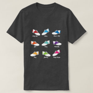 Zadelschoenen in kleur met zweefdanstypen t-shirt