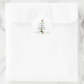 Zadelste kerstboom ronde sticker (Tas)