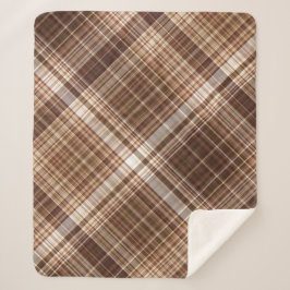 Zaden en noten Bruin Plaid Sherpa Deken