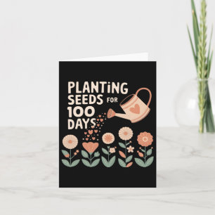 Zaden planten voor 100 dagen Boho bloemstuk leraar Kaart