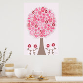 Zaden van Pink Love Tree Poster (Keuken)
