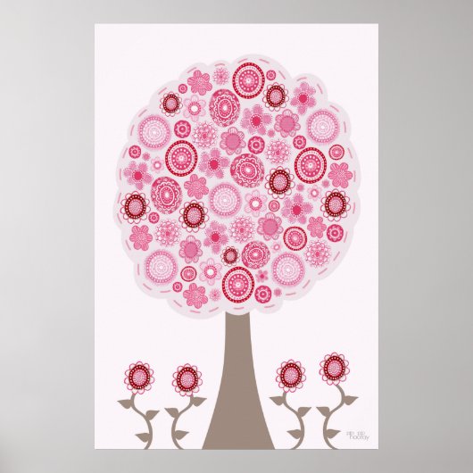 Zaden van Pink Love Tree Poster (Voorkant)