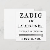 Zadig of The Book of Fate - Descartes (Voorkant / Achterkant)