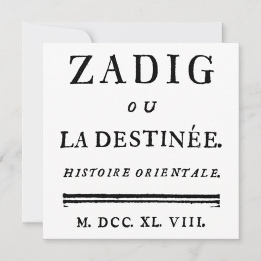 Zadig of The Book of Fate - Descartes (Voorkant)