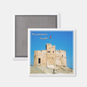 zAE034 FUJAIRAH fort, Verenigde Arabische Emiraten Magneet (Voorkant / Achterkant)