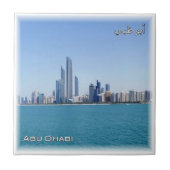 zAE053 ABU DHABI skyline, VAE, Midden-Oosten, Tegeltje (Voorkant)