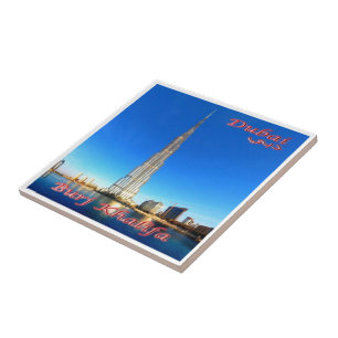 zAE073 DUBAI Burj Khalif, VAE, Azië Tegeltje