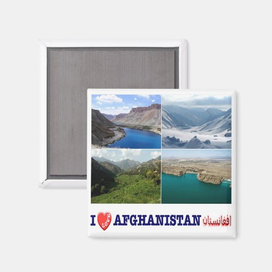 zAF005 I Love AFGHANISTAN, Landschappen, Fridge Magneet (Voorkant / Achterkant)