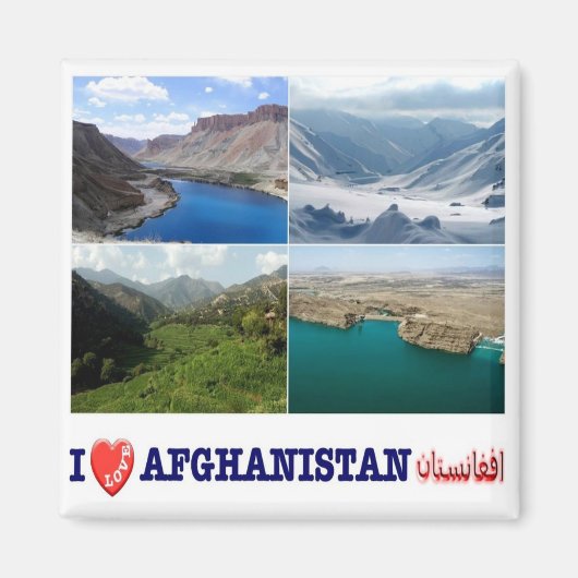 zAF005 I Love AFGHANISTAN, Landschappen, Fridge Magneet (Voorkant)