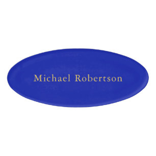 Zaffre Blauw Gouden Kleuren Professioneel Trendy M Naambadge