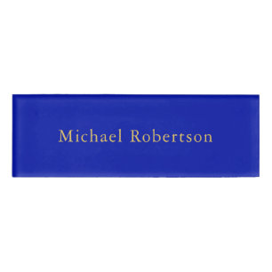 Zaffre Blauw Gouden Kleuren Professioneel Trendy M Naambadge