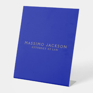 Zaffre Blauwe Gouden Kleuren Professionele Trendy Reclamebord Met Voetstuk