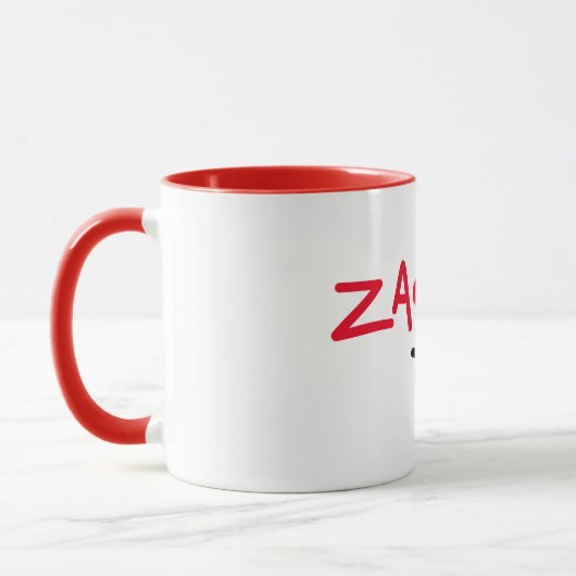 Zag Chien rouge Trim Café Mug (Gauche)
