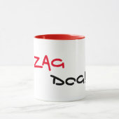 Zag Chien rouge Trim Café Mug (Centre)