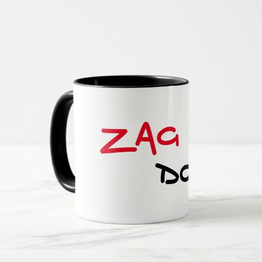 Zag Dog Black Trim Coffee Mok (Voorkant links)