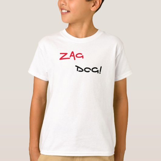 Zag Dog Brand White T-Shirt (Voorkant)
