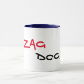 Zag Dog Navy Trim Coffee Mok (Midden)