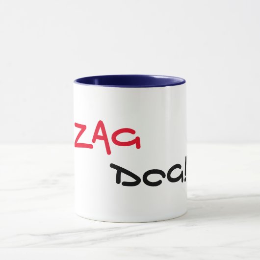 Zag Dog Navy Trim Coffee Mok (Midden)
