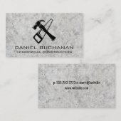 Zag en hamer | Betonnen achtergrond Visitekaartje (Voorkant / Achterkant)