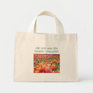 Zag je het Paas Konijn! Tulp Bloemen Totes