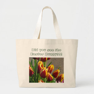 Zag je het Paas Konijn! Tulp Bloemen Totes