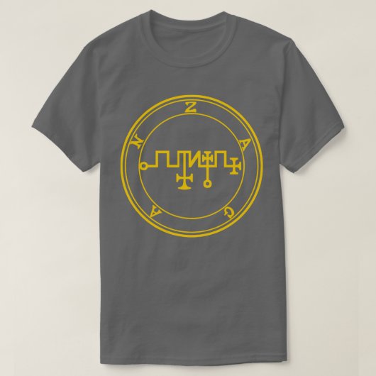 Zagan Sigil zet metaal om in munten geel T-shirt (Design voorkant)