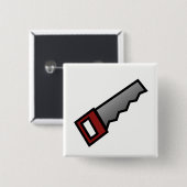 Zagen Vierkante Button 5,1 Cm (Voorkant /achterkant)