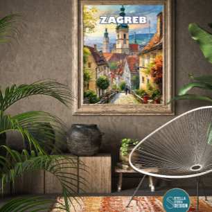Zagreb-afbeelding, waar elke hoek een schat heeft. perfect poster