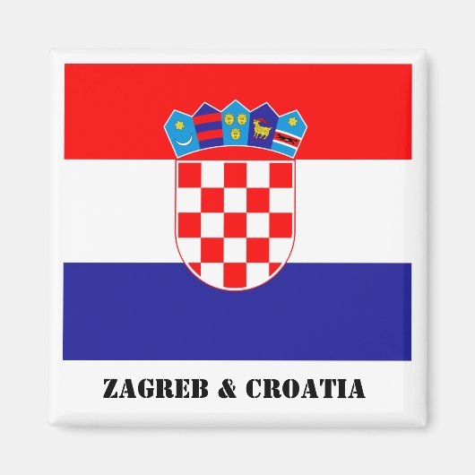 Zagreb & Croatie, Aimant Drapeau Croate (Devant)