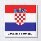Zagreb & Croatie, Aimant Drapeau Croate