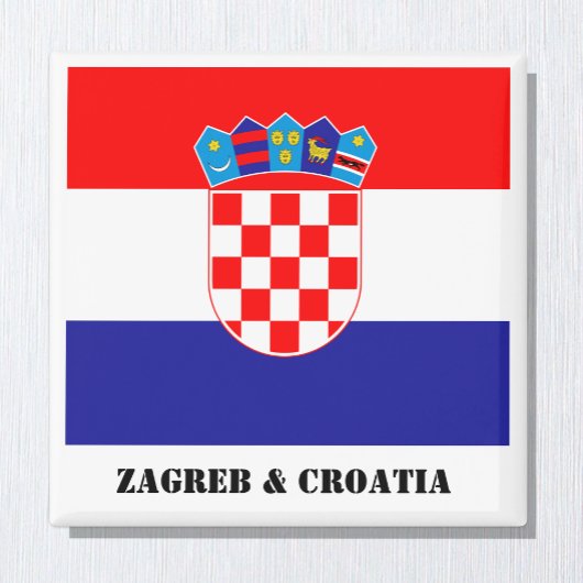 Zagreb & Croatie, Aimant Drapeau Croate