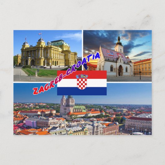 Zagreb Kroatië Briefkaart (Voorkant)