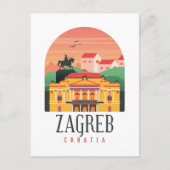 Zagreb Kroatië Cityscape Briefkaart (Voorkant)