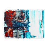 Zagreb Kroatië Cityscape Uitzicht Magneet (Horizontaal)