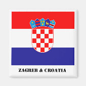 Zagreb & Kroatië, Kroatische vlag Magnet Magneet (Voorkant)