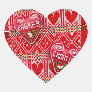 Zagreb Kroatië Souvenir Hart Sticker