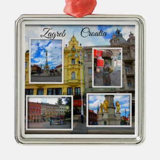 Zagreb Old Town Photo Collage Metalen Ornament